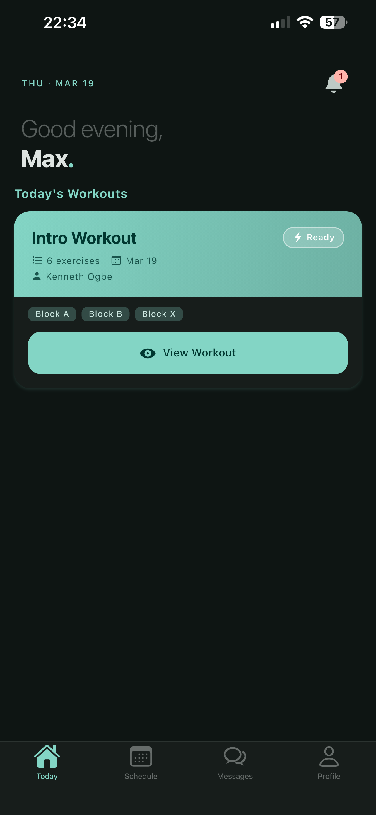 ProtocolHQ athlete app screen 1