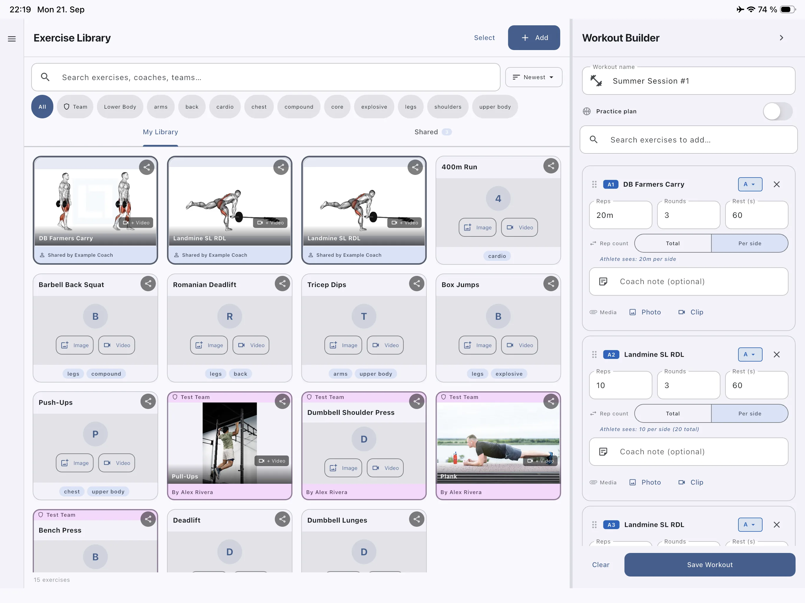 ProtocolHQ Workout Builder